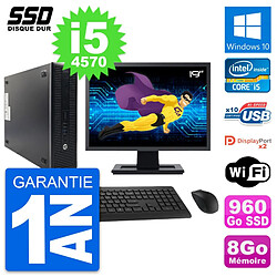 PC HP 600 G1 SFF Ecran 19" Intel Core i5-4570 RAM 8Go SSD 960Go Windows 10 Wifi · Occasion 