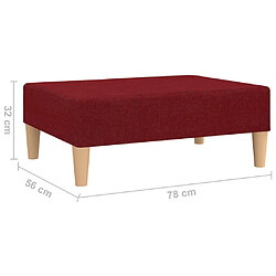 vidaXL Repose-pied Rouge bordeaux 78x56x32 cm Tissu pas cher