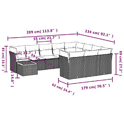 Avis Maison Chic Salon de jardin 11 pcs avec coussins | Ensemble de Table et chaises | Mobilier d'Extérieur beige résine tressée -GKD73231