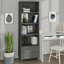 Maison Chic Buffet,Meuble de Rangement,commode pour salon,Cuisine HAMAR Gris foncé 60x35x180 cm Bois de pin massif -MN35525