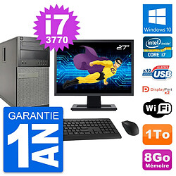 PC Tour Dell 9010 Ecran 27" Intel i7-3770 RAM 8Go Disque Dur 1To Windows 10 Wifi · Occasion 