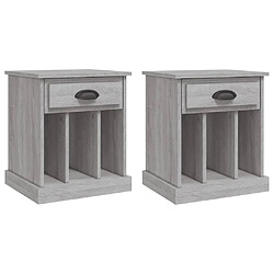 Maison Chic Lot de 2 Tables de chevet - Tables de Nuit sonoma gris 43x36x50 cm