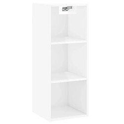 Maison Chic Buffet,Meuble de Rangement,commode pour salon,Cuisine Blanc brillant 34,5x34x180 cm Bois d'ingénierie -MN23371 pas cher