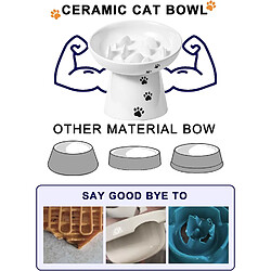 YYHY Y YHY Bol pour Chat en céramique de 15 cm/120 ML avec Alimentation Lente - Blanc pas cher