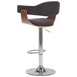 Acheter vidaXL Tabourets de bar lot de 2 gris bois courbé et tissu