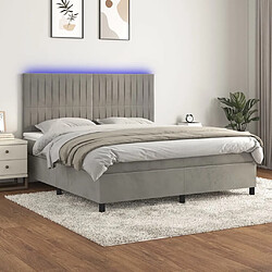 vidaXL Sommier à lattes de lit matelas et LED Gris clair 180x200 cm 