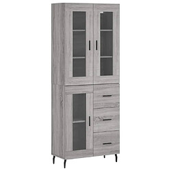 vidaXL Buffet haut Sonoma gris 69,5x34x180 cm Bois d'ingénierie