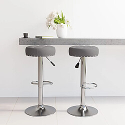 vidaXL Tabourets de bar lot de 2 gris foncé tissu 