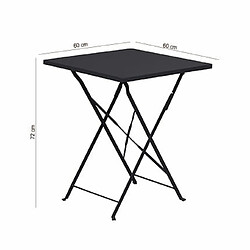 Acheter Mes Table de jardin carrée pliable en métal gris - BACA