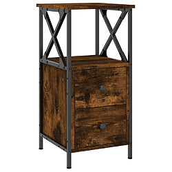 vidaXL Table de chevet chêne fumé 34x35,5x70 cm bois d'ingénierie