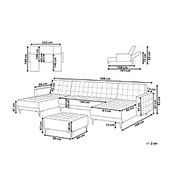 Avis Beliani Canapé en U avec pouf ottoman ABERDEEN Blanc Cuir PU Symétrique