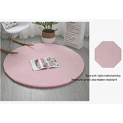 LUUCOZK Tapis à poils longs doux et moelleux pour chambre à coucher et salonChambre-08-100 cm circulaire