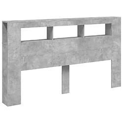 Avis Maison Chic Tête de lit scandinave à LED,meuble de chambre gris béton 180x18,5x103,5cm bois d'ingénierie -MN64708