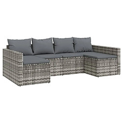 Avis Maison Chic Salon de jardin 2 pcs avec coussins - Table et chaises d'extérieur - Mobilier/Meubles de jardin Moderne Gris Résine tressée -MN33207