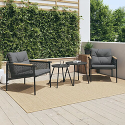 vidaXL Ensemble de meubles de balcon 4 pcs avec coussins acier noir 