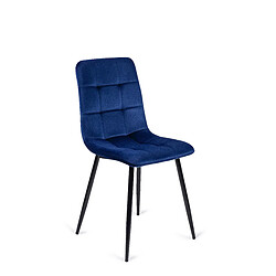 Vivaldi Chaise PERU Bleu Marine Velours