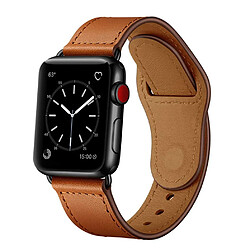 Acheter Wewoo Pour Apple Watch 3/2/1 Génération 38 mm Bracelet en cuir à boucle universelle marron