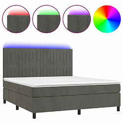 Sommier à lattes,Cadre à lattes de lit pour Adulte matelas et LED Gris foncé 160x200 cm -MN39234