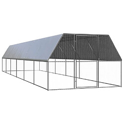 vidaXL Poulailler d'extérieur 3x12x2 m Acier galvanisé