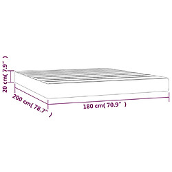 vidaXL Matelas de lit à ressorts ensachés Gris foncé 180x200x20 cm pas cher