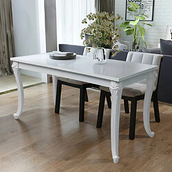 Maison Chic Table de salle à manger,Table à dîner 116 x 66 x 76 cm Blanc haute brillance -GKD76762