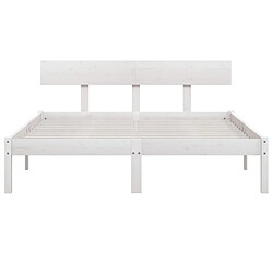 Avis vidaXL Cadre de lit sans matelas blanc bois de pin massif