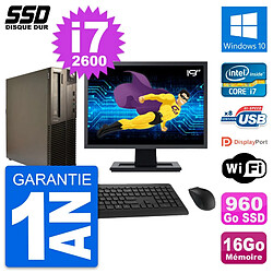 PC Lenovo M82 SFF Ecran 19" Intel i7-2600 RAM 16Go SSD 960Go Windows 10 Wifi · Occasion 