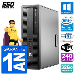 PC HP EliteDesk 800 G2 SFF Intel G4400 RAM 32Go SSD 240Go Windows 10 Wifi - Occasion