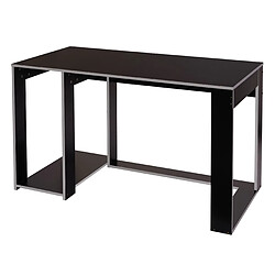 Decoshop26 Bureau table de bureau pour ordinateur 120x60x76cm en MDF noir gris 04_0001453 