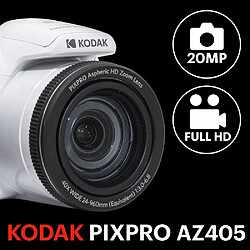 Toshiba Appareil photo Bridge Numérique Kodak Pixpro Astro Zoom AZ405 Blanc