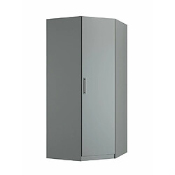 Inside 75 Composition armoire lit escamotable SMART-V2 gris mat Couchage 140 x 200 cm 2 colonnes rangements + angle