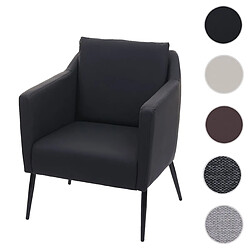 Mendler Fauteuil de salon HWC-H93a, fauteuil cocktail fauteuil relax fauteuil ~ similicuir noir