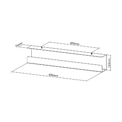 Kimex Goulotte passe-câbles horizontale de bureau, 60 cm, Blanc