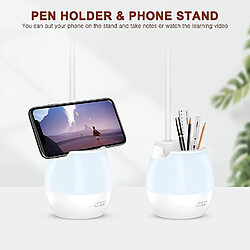 Acheter Universal Lampe de bureau pour enfants, Lampe de lit LED Lampe USB rechargeable de lecture et lampe de bureau dimmable, lumineuse flexible à 360 ° avec porte-stylo et porte-téléphone portable pour travailler, étudier, dormir, (blanc)