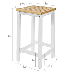 Avis SoBuy FST29-WNx2 Lot de 2 Chaises Tabourets de Cuisine en Bois avec Repose-Pieds