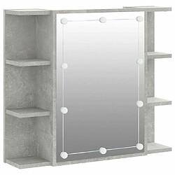 vidaXL Armoire à miroir avec LED Gris béton 70x16,5x60 cm