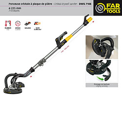 FARTOOLS Ponceuse à plâtre orbitale télescopique dws 710e 710w diam 225mm