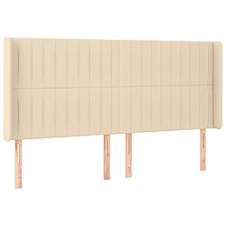 Avis Maison Chic Tête de lit scandinave à LED,meuble de chambre Crème 183x16x118/128 cm Tissu -MN97102