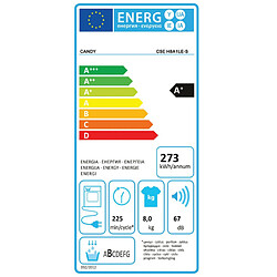 Sèche-linge pompe à chaleur avec condenseur 60cm 8kg - cseh8a1les - CANDY