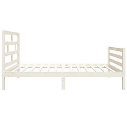 Maison Chic Lit Moderne Chambre - Cadre/structure de lit pour adulte Blanc Bois massif 90x190 cm Simple -MN28119 pas cher