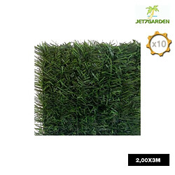 Lot de 10 rouleaux haie artificielle JET7GARDEN 2x3m - vert thuyas - 126 brins SUPRA