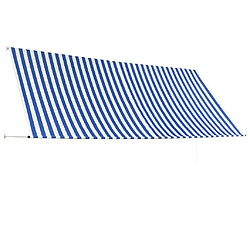 Avis Maison Chic Store banne | Auvent rétractable de porte | Marquise Brise-soleil 350x150 cm Bleu et blanc -GKD36639