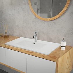 Avis Ecd Germany Lavabo en céramique blanc avec garniture de vidage vasque encastrer 810x465 mm