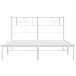 Acheter Maison Chic Lit adulte - Cadre de lit métal avec tête de lit pour chambre blanc 120x200 cm -MN56999