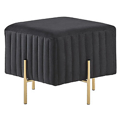 Beliani Pouf en velours noir 45 x 45 cm DAYTON 