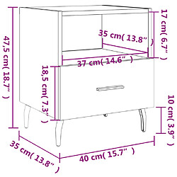 vidaXL Tables de chevet 2 pcs noir 40x35x47,5 cm bois d’ingénierie pas cher