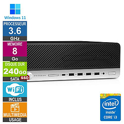 PC HP 600 G4 SFF i3-8100 3.60GHz 8Go/240Go SSD Wifi W11