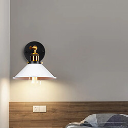 Stoex Applique Murale Rétro Moderne Ø22CM Lampe Murale Vintage D'Intérieur Applique Murale Simple en Métal (Blanc) Ampoule E27 Pour Éclairage Intérieur