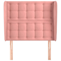 Avis Maison Chic Tête de lit scandinave avec oreilles,meuble de chambre Rose 103x23x118/128 cm Velours -MN44370