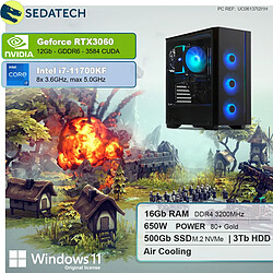 Sedatech PC Gaming • Intel i7-11700KF • RTX3060 • 16 Go RAM • 500Go SSD M.2 • 3To HDD • Windows 11